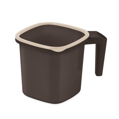 MILTON Swish Square Plastic Mug, 1000 ml, Brown 