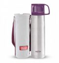 Milton Glassy 1000 Thermosteel 24 Hours Hot and Cold Water Bottle with Drinking Cup Lid, 1 Litre...