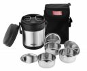 MILTON Thermosteel Hot Meal 3 Container Lunch Box, Silver...