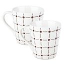 MILTON Treo Earthen Art Ceramic Mug - Set of 2, 210 ml, Black Dot & Line...