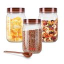 MILTON Vintage Airtight Containers with Spoons for Kitchen Storage, Set of 3 (750ml each) ...