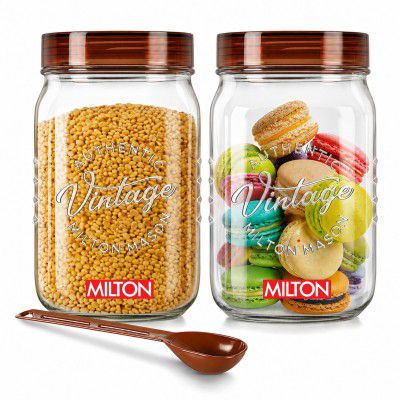 MILTON Vintage Plastic Storage Jar and Container Set, 1000 ML Each, Set of 2