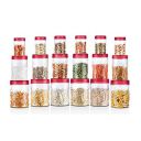 MILTON Vitro Airtight Pet Containers for Kitchen Storage Set Of 18 (6 X 230ml, 6 X 600ml, 6 X 1.18L) for Tea, Coffee, Sugar Red Wine...