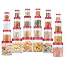 MILTON Vitro PET Canister Set of 24 (6x300ml,6x700ml,6x1400ml,6x2000ml) Airtight...