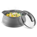 MILTON Weave 1000 Insulated Inner Stainless Steel Casserole with Glass Lid, 780 ml, Grey | BPA Free | Food Grade | Easy to Carry | Easy to Store | Ideal for Chapatti | Roti | Curd Maker...