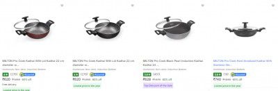 Milton Woks & Kadhais Minimum 60% Offf