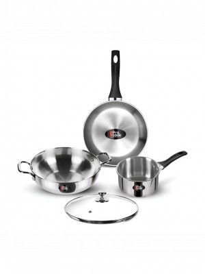 Milton Pro Cook Stainless Steel Sandwich Bottom 4 pcs Set Cooking & Sauce Pan