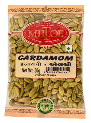 Miltop Premium Cardamom Green Whole (ELAICHI), 50g