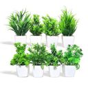 MIMICROPS Artificial Plants with Pot 8 Pack |  Dimensions: 5 cm X 15 cm (Pack of 8)...