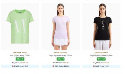 Ajio : Upto 60% Off On Armani Exchange Women's Clothing