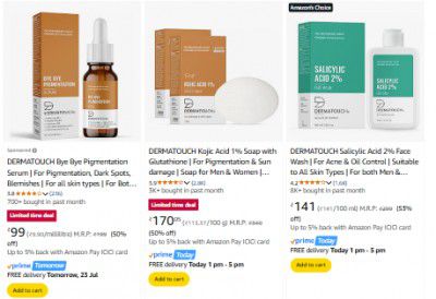 Min. 50% OFF - DERMATOUCH Personal care Product