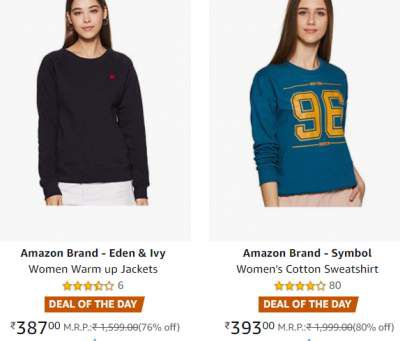 Min 65% Off on Sweatshirts and Jackets