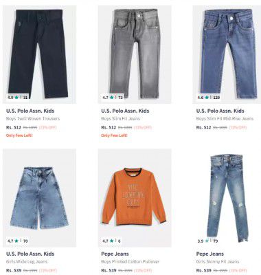 Min 70% Off On Kids Wear (United Colors Of Benetton,Pepe Jeans)
