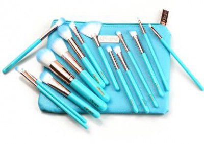 MINARA Makeup Brush Applicator Set of 15 with Premium Leather Pouch  (Pack of 15)