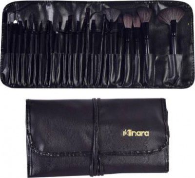 MINARA Professional Make Up Brushes Sets With Leather Storage Pouch  (Pack of 24)