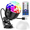Mini Disco Ball with RGB and White Light for Party and Home,16-Color Stage DJ Light for Birthday Halloween Christmas Decorations...