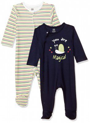 Mini Klub Baby Boys Sleepsuit (Pack of 2) (95IEBSL492_Multi_6-9M)