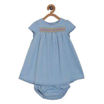 MINI KLUB Girls Cotton A-Line Knee-Length Dress
