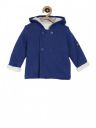 MINI KLUB Boys Blue Solid Hooded Open Front Jacket...
