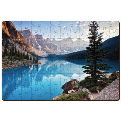 Mini Leaves Moraine Lake 108 Pieces Wooden Puzzle for Adults with Wooden Box