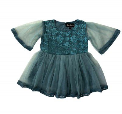 mini mama Girls Satin A-Line Midi Special Occasion Dress