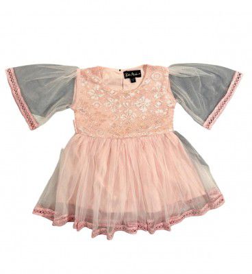 mini mama Girls Satin A-Line Midi Special Occasion Dress