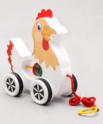 Mini Steps Pull Along Chicken Toy - Toddler Walking Toy, Fun & Educational Play