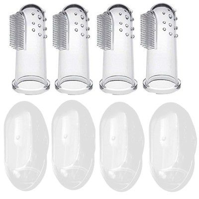 Mini Storify Truly Organic Baby Silicone Finger Toothbrush with case for Easy Cleaning, Massaging, and Soothing Gums, Oral Hygiene`