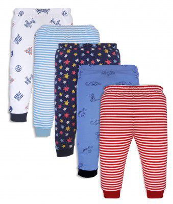minicult Cotton Pajama Pants with All Over Print for Boys and Girls (Multicolor Designs)(Regular Fit)(Pack of 5)
