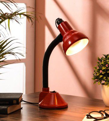 Minimalist Red Adjustable Study Lamp With Aluminium Base,