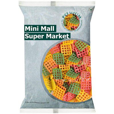 Minimall Super Market Ready to Fry Square Papad Snacks/Colorful Square Fryums (250 Gm)