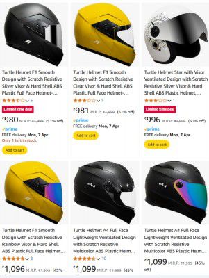 Minimum 50% OFF ON Turtle Helmet