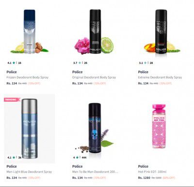 Upto 70% Off on Police Deodorant | Start @ 134
