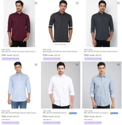 Minimum 66% Off on Allen Solly Shirts | For Men