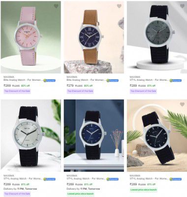 Minimum 80% Off Maxima Watches for Women
