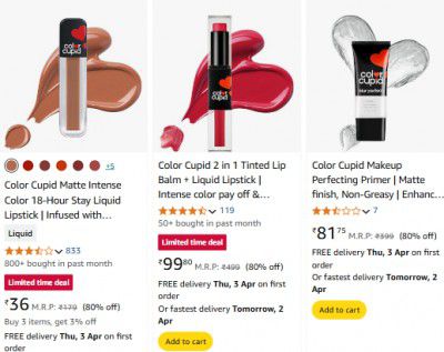 Minimum 80% OFF ON Color Cupid  Beauty/Make-up Product
