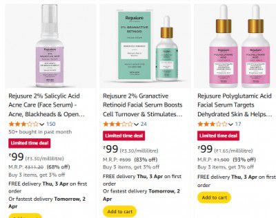 Minimum 80% OFF ON Rejusure Skin Care Product