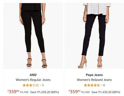 Minimum 80% off on Women's Jeans