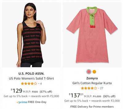 Minimum 85% off on Women's Clothing
