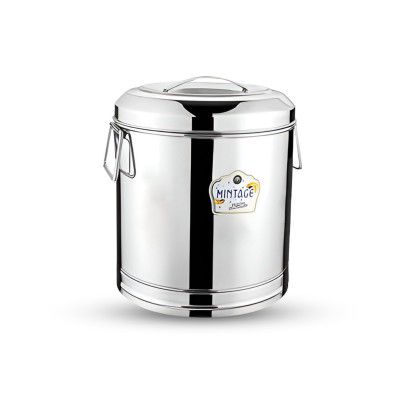 Mintage Storage Box Drum 7 Liters,10 No||Storage Box Drum|Rice Storage Container,Silver