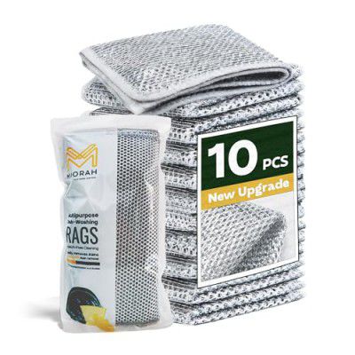 MIORAH 10 Pack Steel Scrubber for Kitchen Utensils Non-Scratch Dishwash Scrub for Kitchen Cleaning