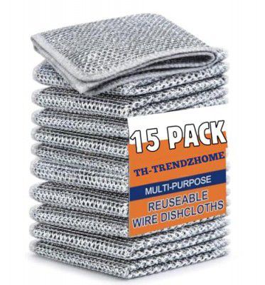 MIP INTERNATIONAL® (15 Pack) Non-Scratch Dish Wash Cloth