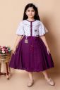 MIR FASHION  Girls Below Knee Party Dress  (Purple, Half Sleeve)...