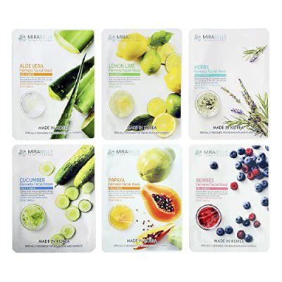 MIRABELLE COSMETICS KOREA Fairness Sheet Facial Mask Combo Pack of 6