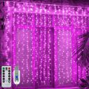 MIRADH 300 LED Fairy Curtain String Lights – USB Powered Remote-Controlled Backdrop...