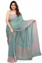 MIRCHI FASHION Women's Plain Weave Chiffon Abstrect Printed Saree with Blouse Piece...