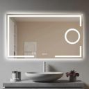 MIRROR WORLD Wall-Mounted led Mirror Glass Bathroom and Bedroom Home Decor ...