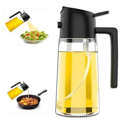 Misamo Enterprise 500ml 2 in 1 Glass Oil Sprayer and Dispenser Bottle