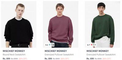 MISCHIEF MONKEY Sweatshirts For Men Upto 89% Off | Starts Rs 989