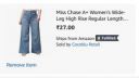 Miss Chase A+ Women's Wide-Leg High Rise Regular Length Stretchable Shaping Denim Jeans...